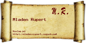 Mladen Rupert névjegykártya